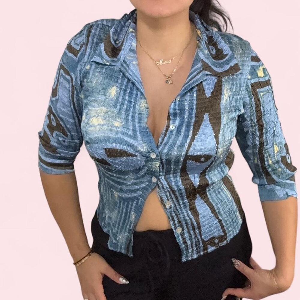 Alberto Makali Women's Size Large Blouse Y2k 90s vintage whimsigoth eclectic